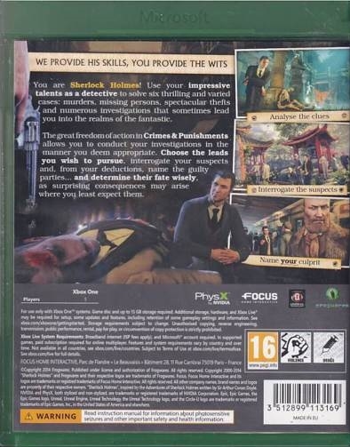 Crimes & Punishment - Sherlock Holmes - Xbox One Spil (A-Grade) (Genbrug)